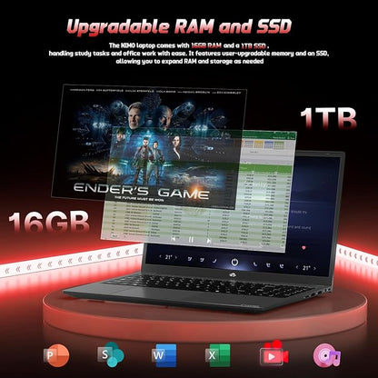 NIMO 15.6" FHD IPS Laptop, Intel N150, 16GB RAM 1TB SSD, Backlit Keyboard - Image 4