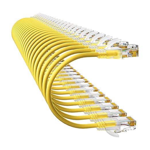 Cat6a Patch Cables 1ft Slim, Cat6 Ethernet Patch Cable Pure Copper, Flexible by 10Gsupxsel