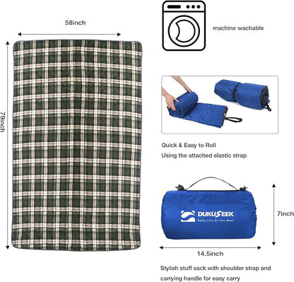 DUKUSEEK Hooded Outdoor Blanket, Waterproof Camping Blanket, Thick Fleece - Image 5