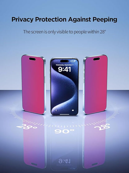 Compatible for iPhone 15 Plus Privacy Screen Protector Tempered Glass 6.7 Inch - Image 3