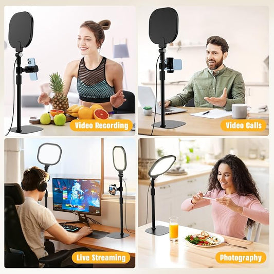 2 Packs Video Conference Lighting Kits, Dimmable Desk Ring Light - Image 2