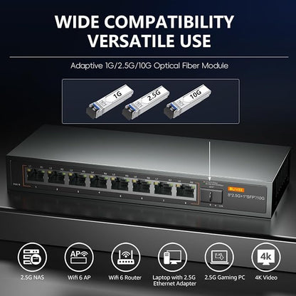 8-Port 2.5GB Ethernet Switch, Unmanaged 2.5G Gaming Network Switch | 8 x - Image 3