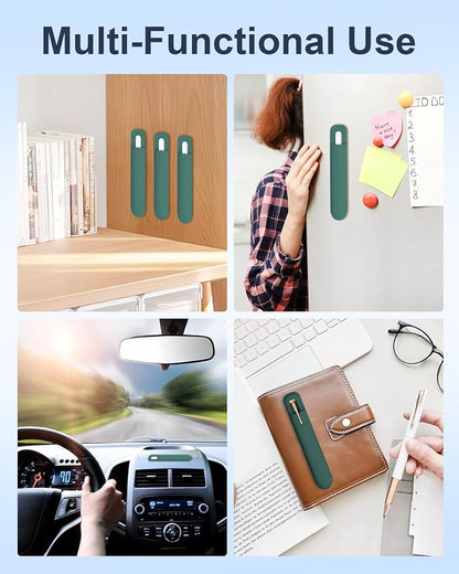 eZAKKA Silicone Pencil Holder For Most Pens, 7.8 inch Self-Adhesive Stick To - Image 4