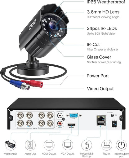ZOSI 8CH 5MP Lite Security Camera System - Image 8