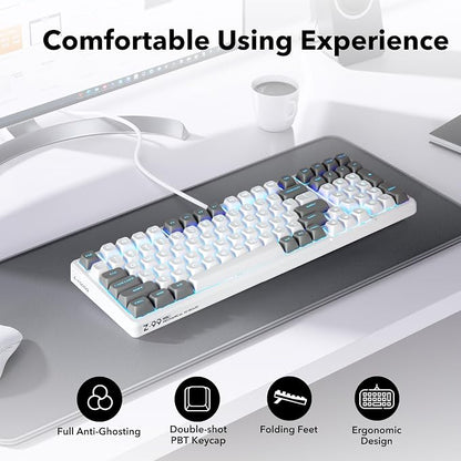 HUO JI Z-99 Wired Mechanical Keyboard, Creamy Sound, Hot Swappable Pre-lubed - Image 7