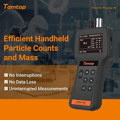 Temtop Handheld Particle Counter 0.3µm, 1.0µm Particulate Monitor PM2.5 - Image 9
