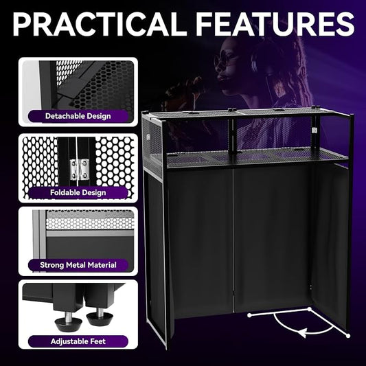 Portable DJ Booth Table, Foldable DJ Table Stand - Image 2
