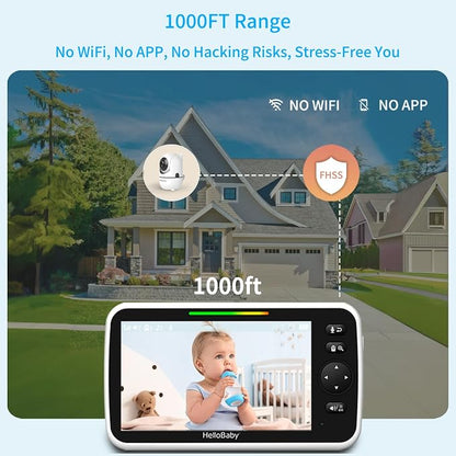 HelloBaby 6'' World First IPS 30H Battery Split-Screen Video Baby Monitor - Image 5