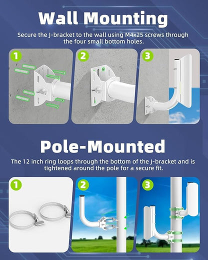 Universal Wireless Bridge Bracket Mount, 180° Adjustable Pole and Wall-Mounted - Image 3