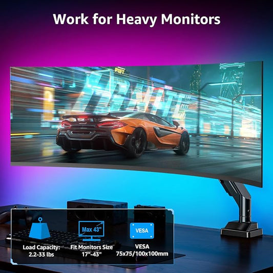 MOUNTUP Ultrawide Monitor Arm for 17-43 inch Curved Screen, Holds 2.2 to 33 lbs - Image 2