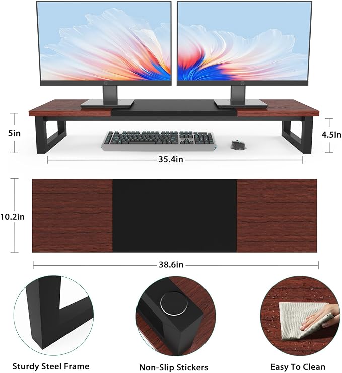 Dual Monitor Stand Riser, 39Inch Large Monitor Stands - Image 7