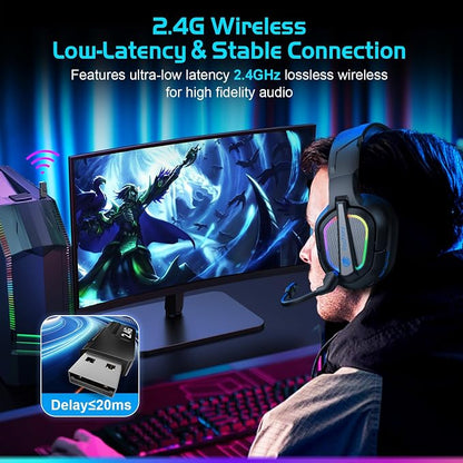 FC200 Wireless Gaming Headset for PS5, PS4-2.4GHz USB Foldable Headphones - Image 4