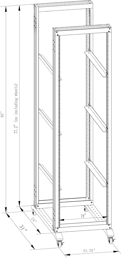 42U Server Rack/4-Post 19in Network Rack/Open Frame Rack - Image 3
