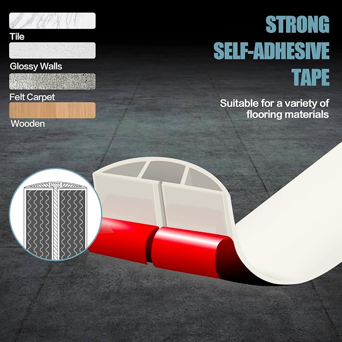 Floor Cord Cover Cable Cavity Self Adhesive Cord Hider Floor 3.3FT Floor Cable - Image 3