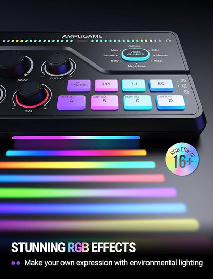 Fifine Gaming Audio Mixer for 7.1ch Surround Sound Headphone Amp-Volume - Image 5