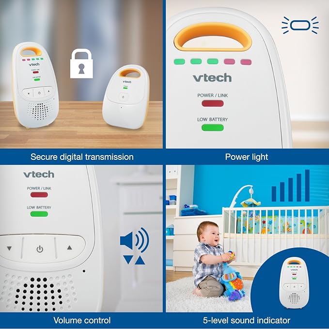 VTech Audio Baby Monitor — No Static DECT 6.0, No WiFi, Hack-Proof | 8Hr Battery - Image 5