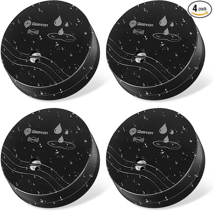 Geevon 4 Pack Water Leak Detectors, 100dB Water Sensor Alarms Flood Detector by GEEVON