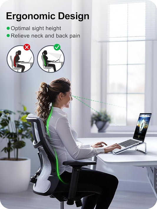 Laptop Stand for Desk, Aluminum Computer Stand for Laptop, Foldable Laptop Riser - Image 2