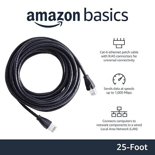 Amazon Basics RJ45 Cat-6 Ethernet Patch Network Cable, 1Gbps Transfer Speed - Image 2