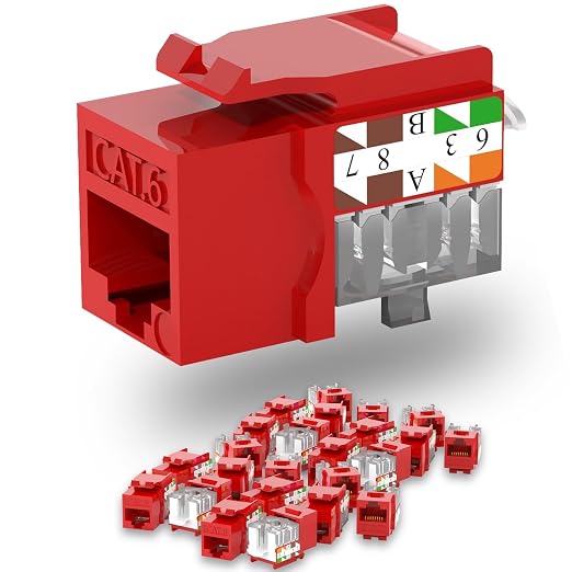 Keystone Jack Cat6 Slim, Keystone Jacks 90 Degree, RJ45 Keystone Jack Punch by Lysymixs