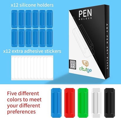 12 Pack Pen Holder for Desk, Silicone Pencil Holder - Image 2