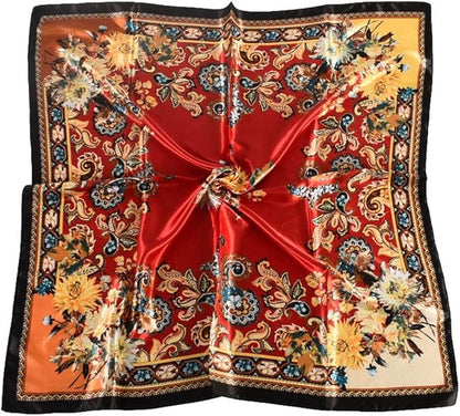 4Pcs Silk Head Scarves for Women Satin Hair Scarf 35”Large Square Bandana Silk - Image 2