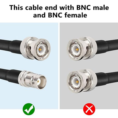 MOOKEERF BNC Male to BNC Female Coaxial Cable 50 ohm RG8X Coax Ultra Low Loss - Image 3