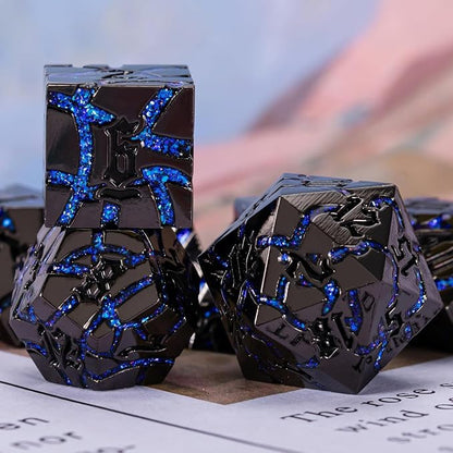 DND Crack Stripe Dice, Metallic Glitter Dice Set - Image 5