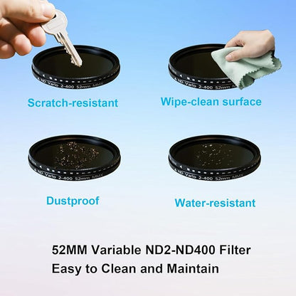 52mm Clip-on ND2-400 Phone Camera Lens Filter Kit, Adjustable Neutral Density - Image 5