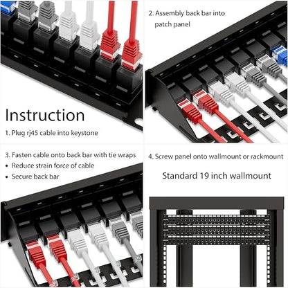 iwillink 10Gbps Cat6A Patch Panel 24 Port, Keystone Patch Panel UTP 19-Inch - Image 6