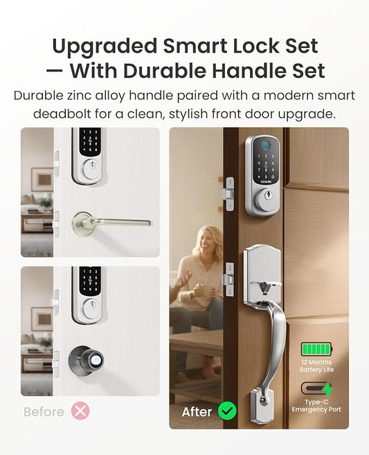 DESLOC B200 Fingerprint Front Door Lock Set - Image 2
