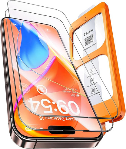 TOCOL for iPhone 15 Pro Screen Protector 9H Hardness Military Grade by TOCOL