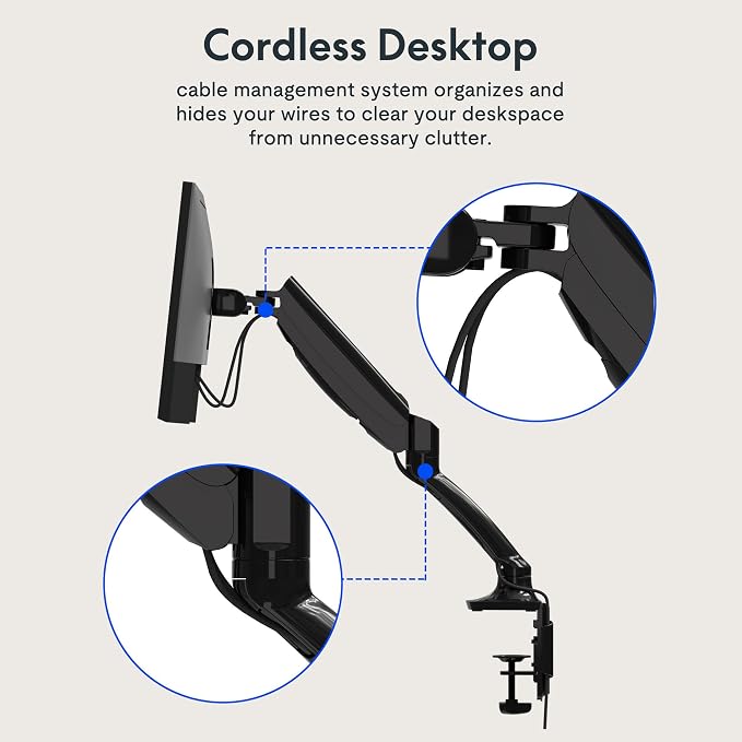 FlexiSpot Single Monitor Stand for Desk Adjustable Spring Vesa Monitor Mount - Image 3