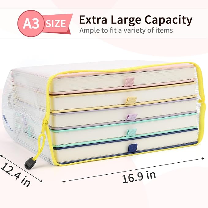 Umriox Zipper Pouch, 16.9x12.4 in, Extra Large Zipper Bags, Waterproof Zipper - Image 2