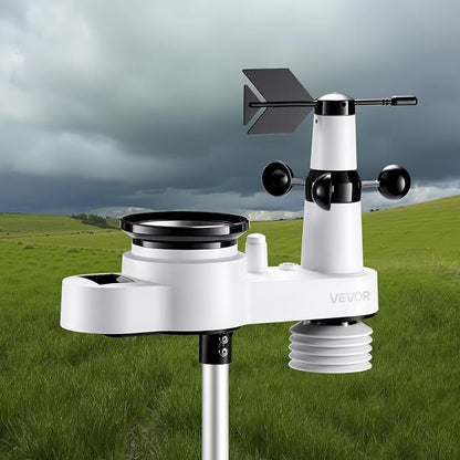 VEVOR 5-in-1 Wi-Fi Weather Station, 7.5-Inch VA Display, Wireless Solar Powered - Image 8