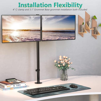 WALI Extra Tall Dual LCD Monitor Fully Adjustable Desk Mount Fits 2 Screens up - Image 5