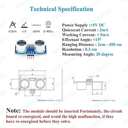 WWZMDiB 2 Pcs HC-SR04 Ultrasonic Sensor Module Compatible - Image 3