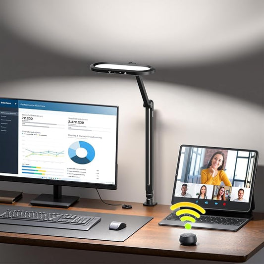 Desk Lamp for Home Office, Eye-Care Dual-Sided Seamless Dimmable LED Desk Light by LitONES