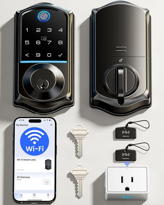 Veise VE017G Wi-Fi Keyless Entry Door Lock, App Remote & Voice Control by Veise