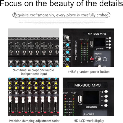 G-MARK MK800MP3 Professional Audio Mixer Sound Board 8 Channels Mixing Console - Image 5