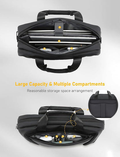 13-14 Inch Laptop Shoulder Bag Business Briefcase Water Resistant Computer - Image 2