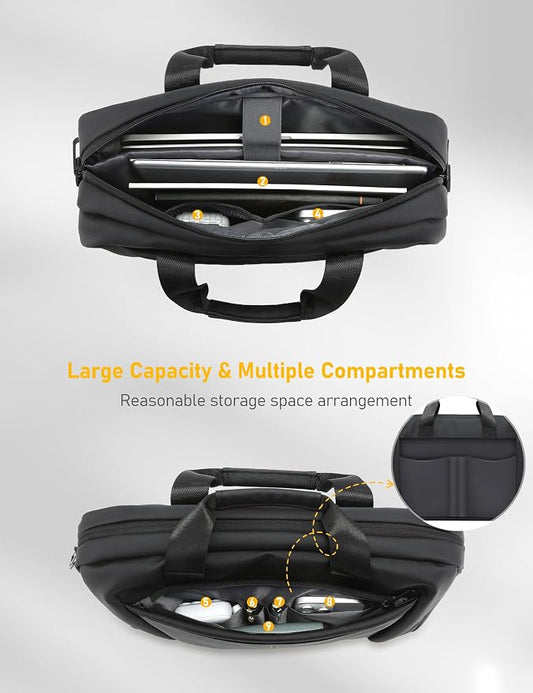 13-14 Inch Laptop Shoulder Bag Business Briefcase Water Resistant Computer - Image 2