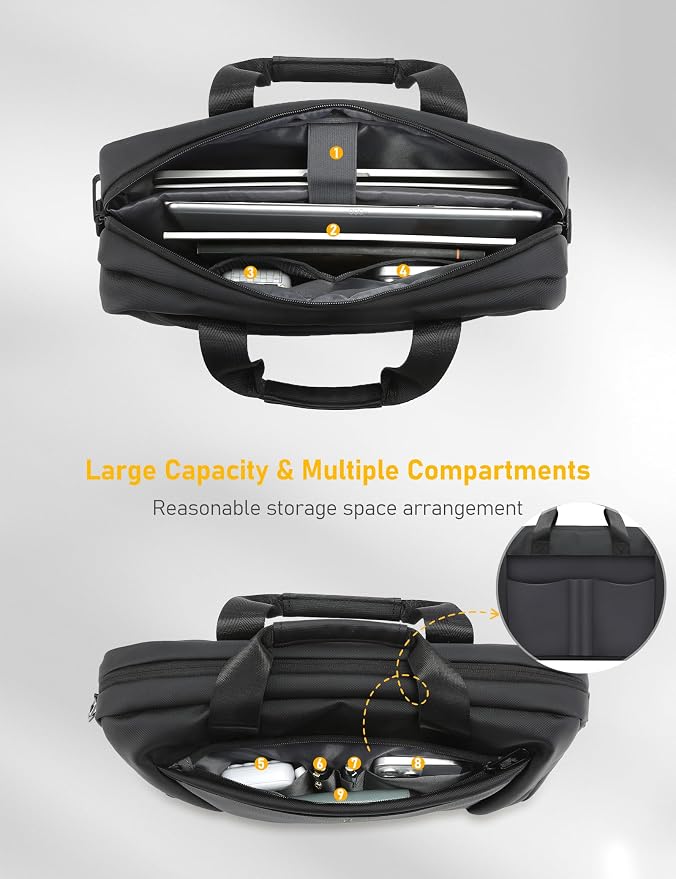 15-16 Inch Laptop Shoulder Bag Business Briefcase Water Resistant Computer - Image 2