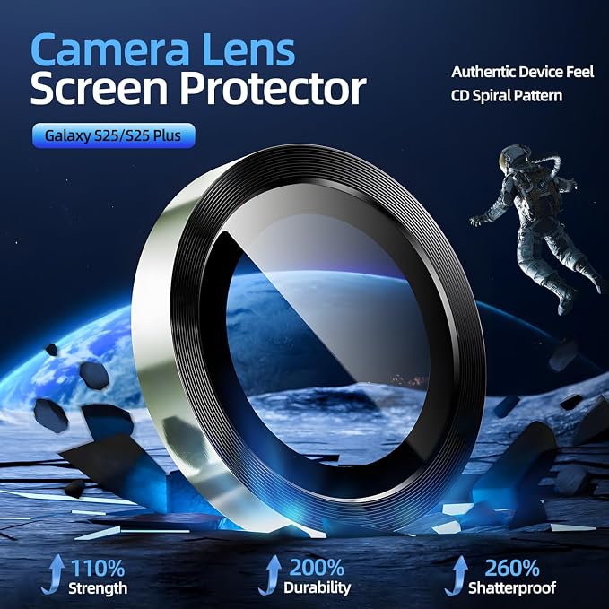 X-it Camera Lens Protector for Samsung S25, 9H Tempered Glass, Independent - Image 2