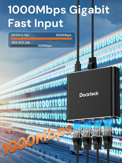 Ethernet Splitter 1 to 4 1000Mbps, Dockteck Internet Cable Splitter 1 in 4 Out - Image 3