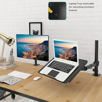 WALI Laptop Tray Desk Mount for 17inch Notebook, Fully Adjustable Laptop Arm up - Image 2