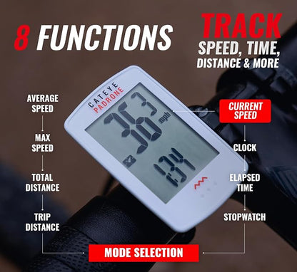 CATEYE Padrone Wireless Bike Computer – Oversized Display Cyclocomputer - Image 4