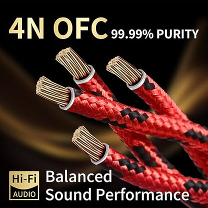 12 AWG Audiophile HiFi Speaker Audio Cable–4N OFC Core, 24K Gold-Plated Banana - Image 2
