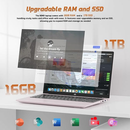 NIMO 15.6" FHD IPS Laptop, Intel N150, 16GB RAM 1TB SSD, Backlit Keyboard - Image 4