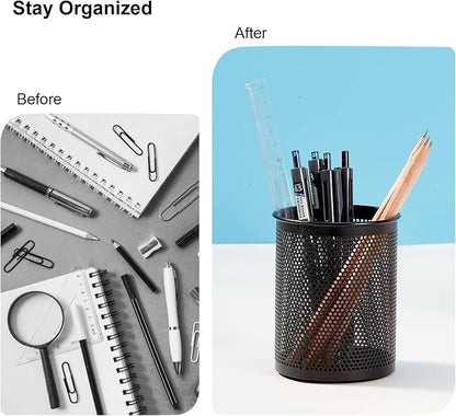 Comix Pen Holder Desk Organizer, Wire Mesh Pencil Cup - Image 8